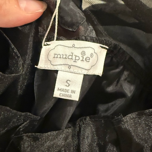 Mud Pie Black Sheer Ruffle Sleeve Tired Babydoll Whimsigoth Holiday Mini Dress - Picture 8 of 14